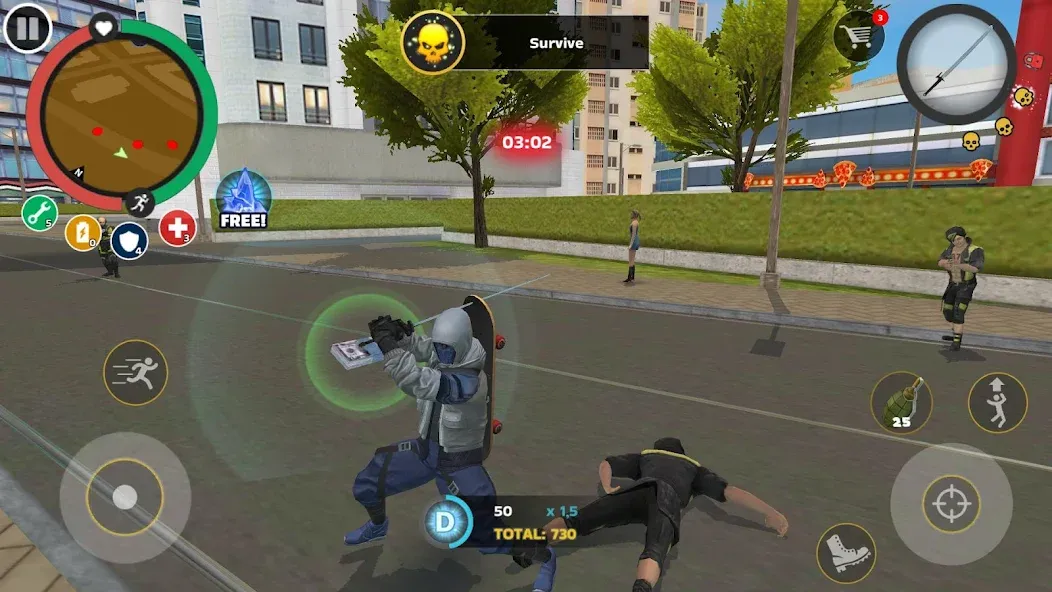Скачать взлом Rope Hero: Mafia City Wars [MOD: безлимитные деньги и оружие] — скриншот 1