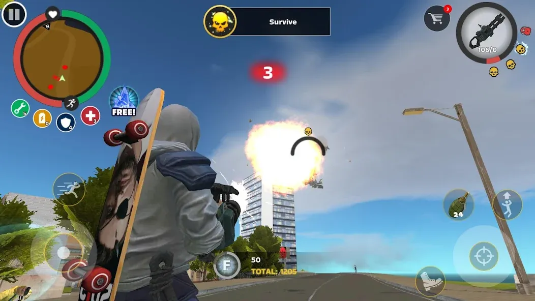 Скачать взлом Rope Hero: Mafia City Wars [MOD: безлимитные деньги и оружие] — скриншот 2