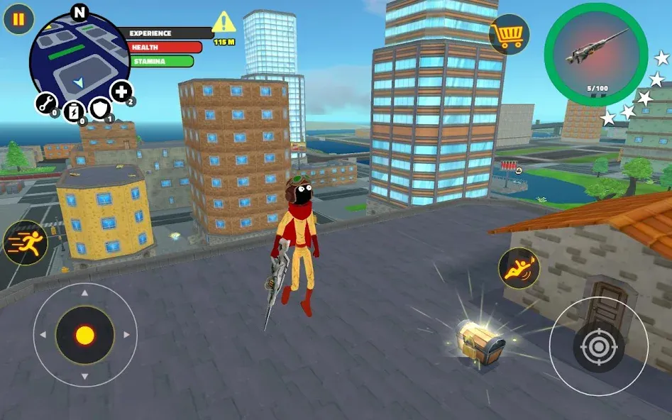 Взломанная Stick Superhero [MOD: безлимитные деньги и усиленный герой] на Андроид — скриншот 1