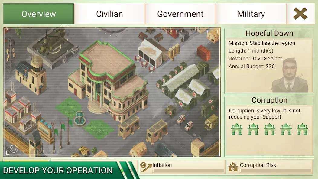 Скачать Rebel Inc. [MOD: безлимитные ресурсы и все регионы] — скриншот 5