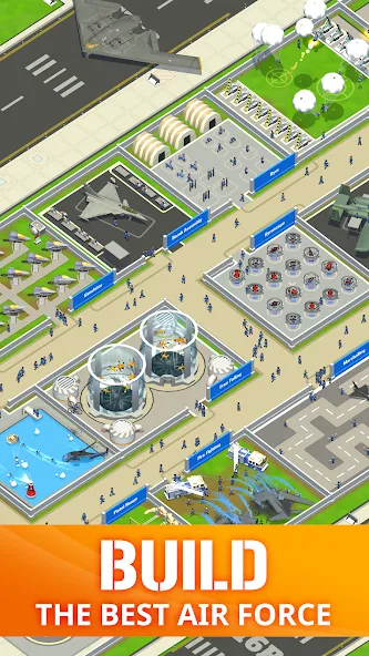 Idle Air Force Base [MOD: много денег и все улучшения] последняя версия — скриншот 1