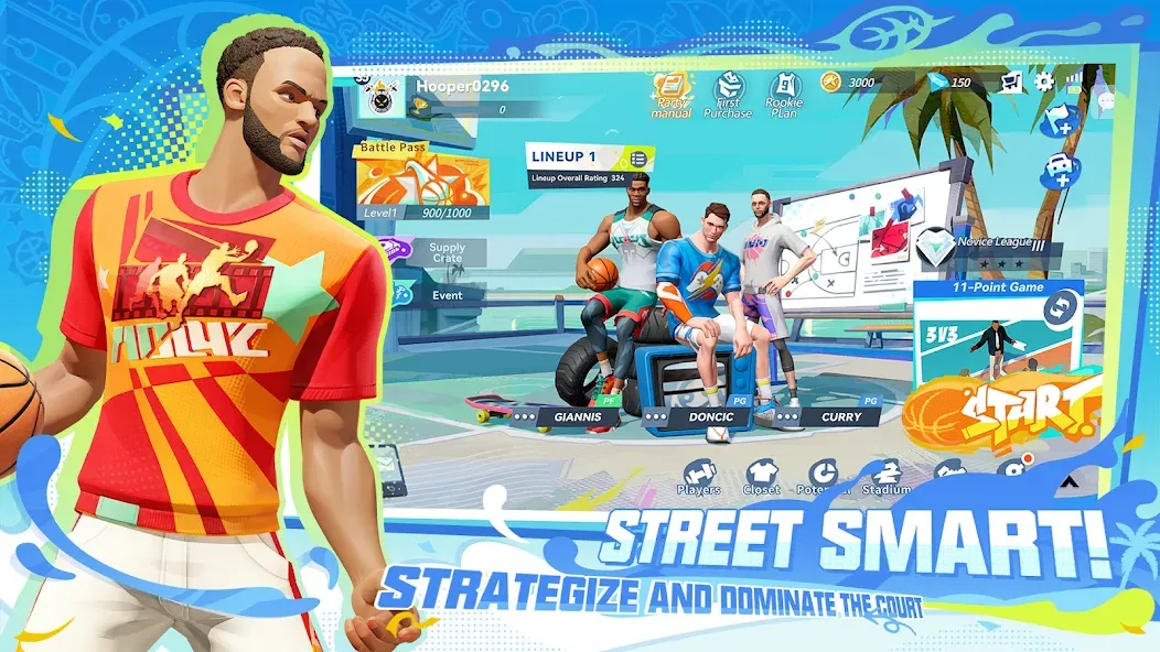 Скачать взлом Dunk City Dynasty [MOD: безлимитные деньги и энергия] — скриншот 4