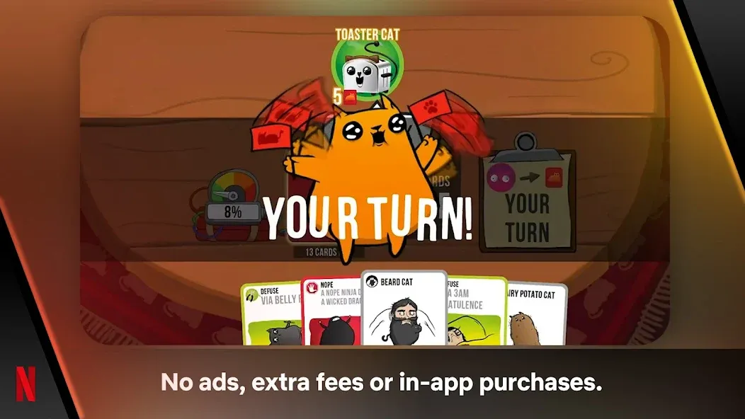 Exploding Kittens - The Game [MOD: без рекламы и бесконечные жизни] — Скачать бесплатно (APK) — скриншот 1