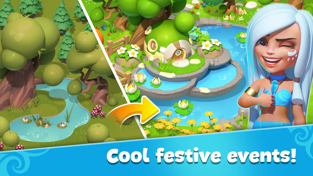 Gemmy Lands: Match 3 Games [MOD: безлимитные монеты и жизни] (Бесплатно / APK) — скриншот 2