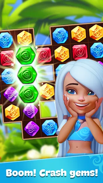 Gemmy Lands: Match 3 Games [MOD: безлимитные монеты и жизни] (Бесплатно / APK) — скриншот 3