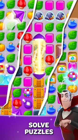 Скачать взлом Becharmed - Match 3 Games [MOD: безлимитные жизни и бустеры] — скриншот 4