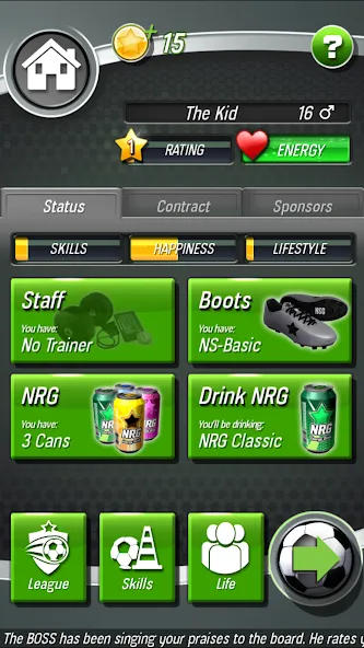 Скачать New Star Soccer [MOD: безлимитные деньги и энергия] — скриншот 4