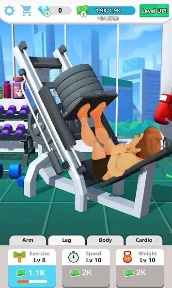 Скачать взлом Muscle Tycoon 3D: MMA Boxing [MOD: безлимитные деньги и сила] — скриншот 3