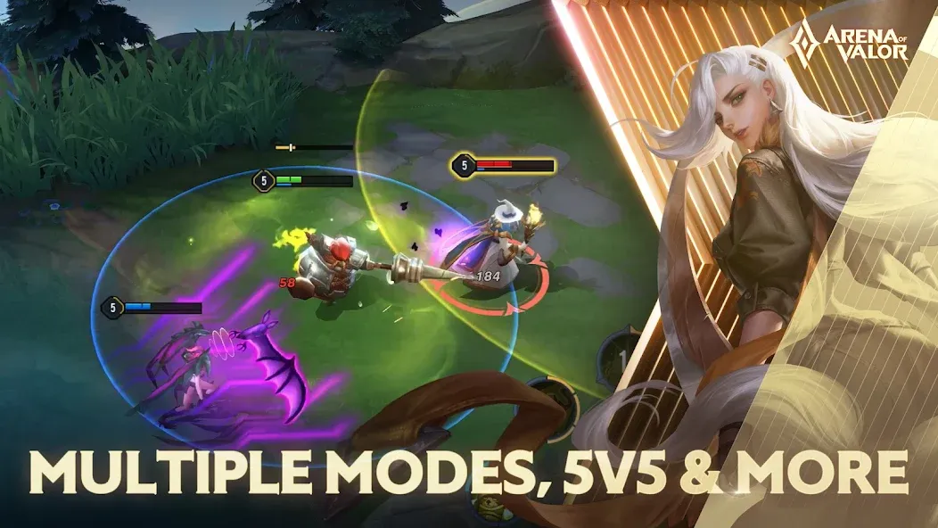 Arena of Valor [MOD: безлимитные ресурсы и усиленные герои] на Андроид — скриншот 5