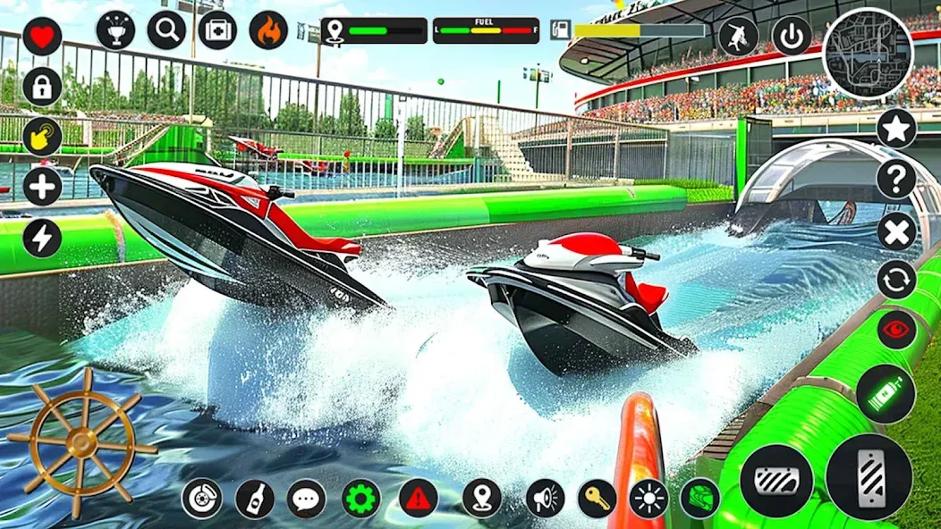 Скачать Jetski Boat Racing: Boat Games [MOD: безлимитные деньги и топливо] на телефон — скриншот 1