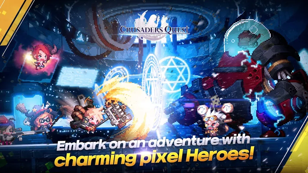 Скачать Crusaders Quest [MOD: безлимитные ресурсы и усиленные герои] на телефон — скриншот 1