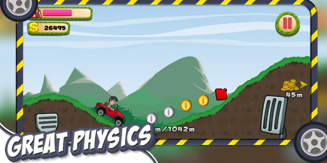 Hill Racing – Offroad Hill Adv [MOD: безлимитные деньги и топливо] на Андроид — скриншот 2
