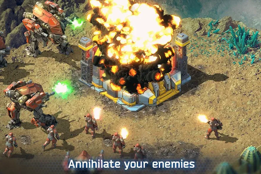 Взломанная Battle for the Galaxy [MOD: безлимитные ресурсы и мощная армия] на Андроид — скриншот 3