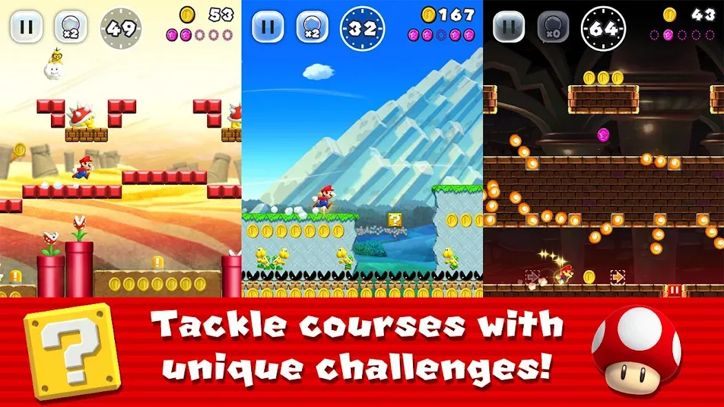 Super Mario Run [MOD: безлимитные монеты и разблокированы уровни] — Скачать бесплатно (APK) — скриншот 1