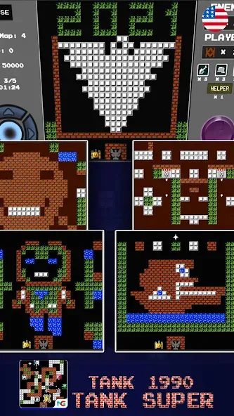 Tank 1990: Battle City Tank [MOD: бесконечные жизни и открыты все уровни] на Андроид — скриншот 2