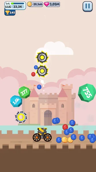 Ball Blast Cannon blitz mania [MOD: безлимитные монеты и усиленная пушка] на Андроид — скриншот 4