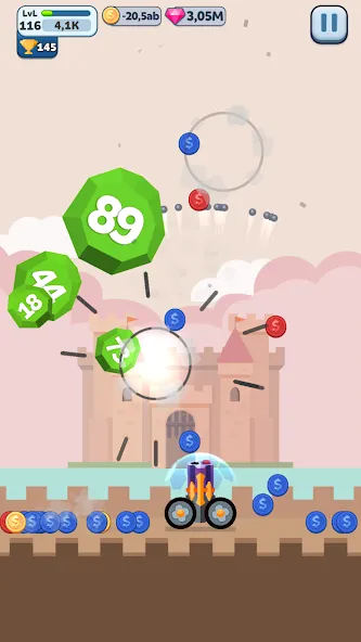 Ball Blast Cannon blitz mania [MOD: безлимитные монеты и усиленная пушка] на Андроид — скриншот 5