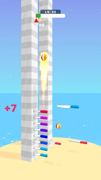 Ball Up: Knife Racing [MOD: безлимитные деньги и все ножи] (Бесплатно / APK) — скриншот 1