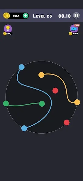 Same Color: Connect Two Dots [MOD: без рекламы и все уровни открыты] на Андроид — скриншот 1