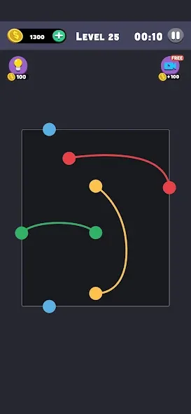 Same Color: Connect Two Dots [MOD: без рекламы и все уровни открыты] на Андроид — скриншот 2