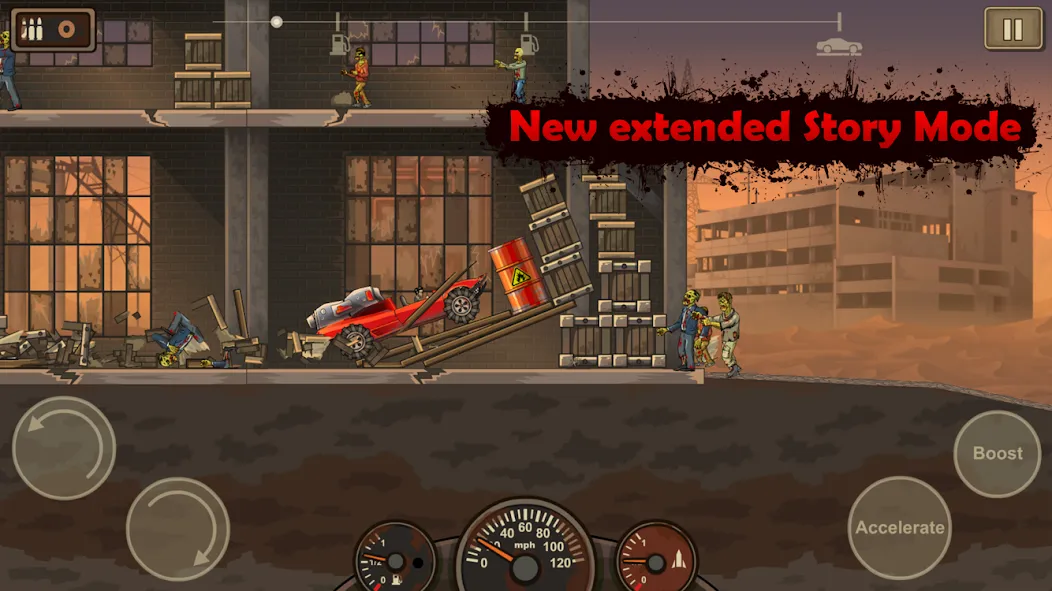 Взломанная Earn to Die 2 [MOD: безлимитные деньги и топливо] на Андроид — скриншот 2
