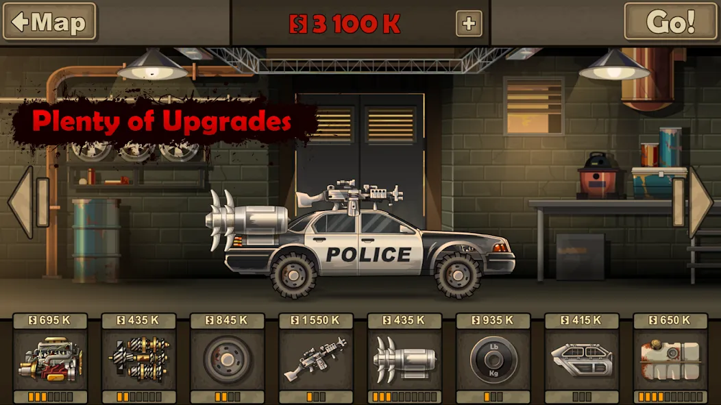 Взломанная Earn to Die 2 [MOD: безлимитные деньги и топливо] на Андроид — скриншот 4