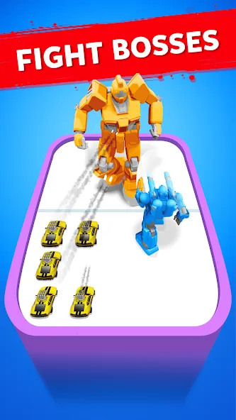 Скачать Robot Merge Master: Car Games [MOD: безлимитные монеты и все машины] — скриншот 3