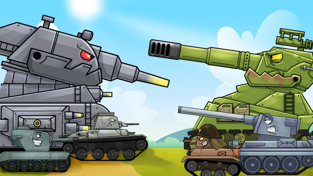 Скачать Merge Master Tanks: Tank wars [MOD: безлимитные деньги и мощные танки] — скриншот 1