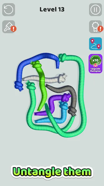 Tangled Snakes [MOD: безлимитные подсказки и все уровни] — Скачать бесплатно (APK) — скриншот 1