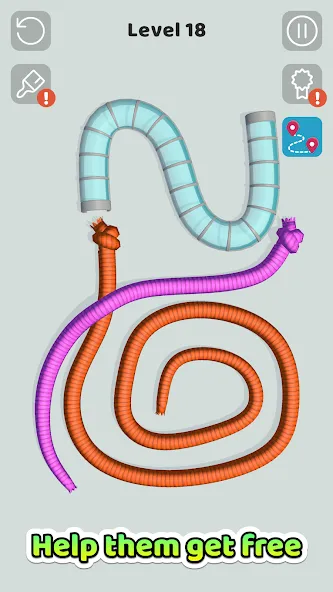 Tangled Snakes [MOD: безлимитные подсказки и все уровни] — Скачать бесплатно (APK) — скриншот 2