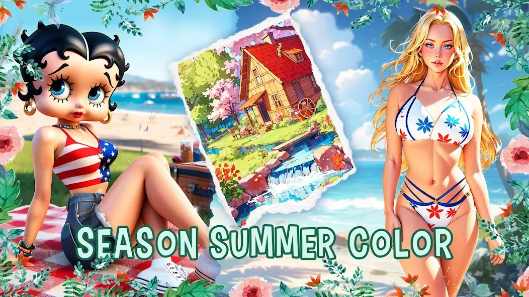 Скачать Season Summer Coloring Games [MOD: все раскраски и темы открыты] на телефон — скриншот 5