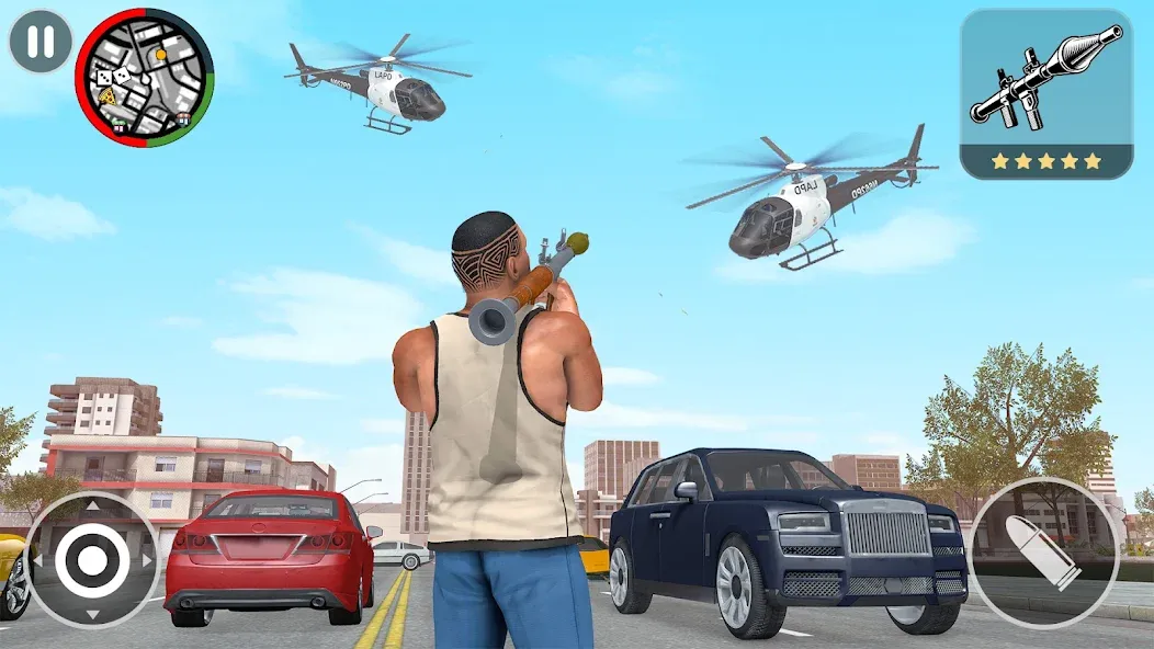 Grand City Vegas Crime Games [MOD: безлимитные деньги и оружие] на Андроид — скриншот 3