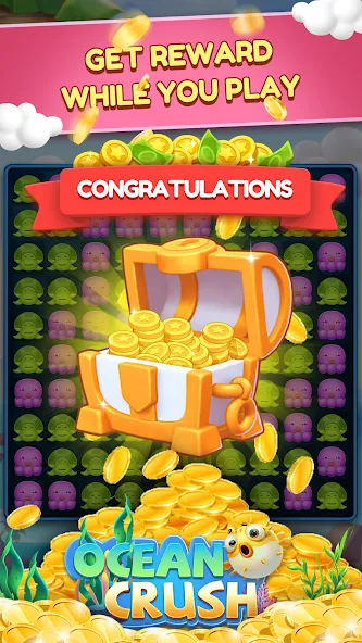 Ocean Crush-Matching Games [MOD: безлимитные ходы и бустеры] (Бесплатно / APK) — скриншот 3