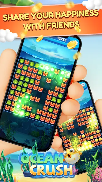 Ocean Crush-Matching Games [MOD: безлимитные ходы и бустеры] (Бесплатно / APK) — скриншот 4