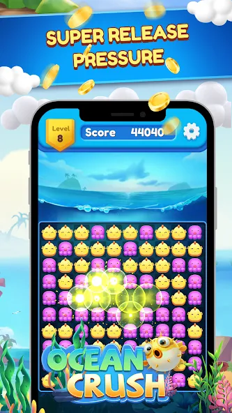Ocean Crush-Matching Games [MOD: безлимитные ходы и бустеры] (Бесплатно / APK) — скриншот 5