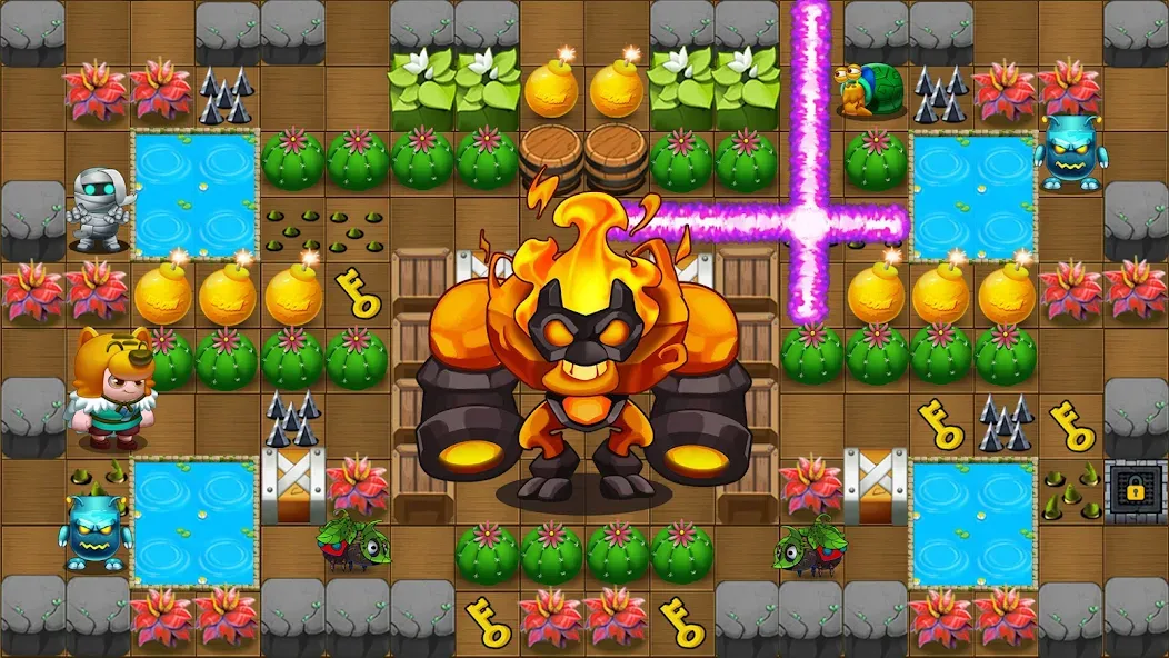 Взломанная Bomb Man Legend [MOD: безлимитные бомбы и открыты все уровни] на Андроид — скриншот 1