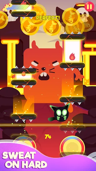 Взломанная Cringe the Cat - Music Game [MOD: безлимитные ноты и все уровни] на Андроид — скриншот 4
