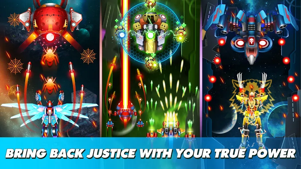 Thunder Fighter Superhero [MOD: безлимитные деньги и мощное оружие] (Бесплатно / APK) — скриншот 5