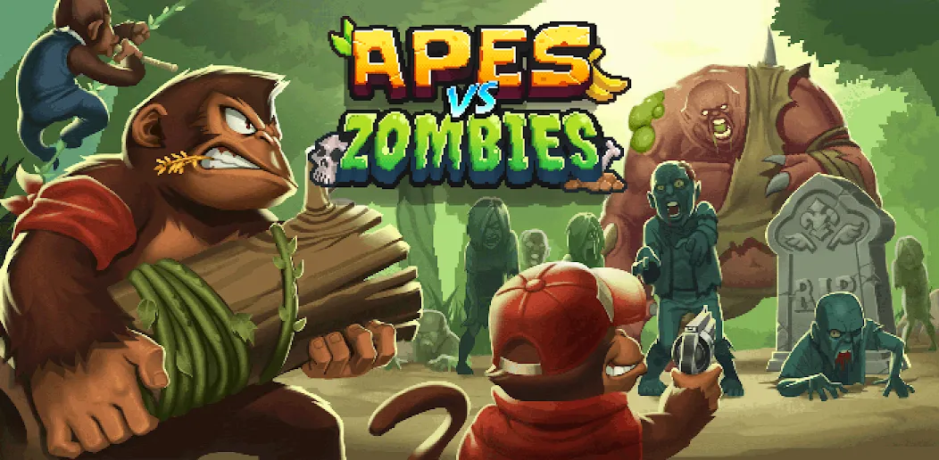 Apes vs. Zombies [MOD: безлимитные ресурсы и усиленные обезьяны] — Скачать бесплатно (APK) — скриншот 1