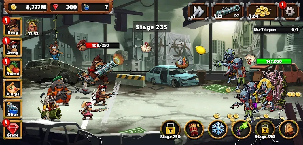 Apes vs. Zombies [MOD: безлимитные ресурсы и усиленные обезьяны] — Скачать бесплатно (APK) — скриншот 3