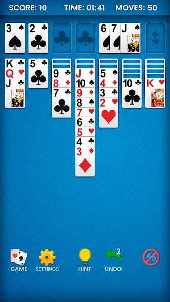 Скачать взлом Klondike Solitaire [MOD: безлимитные подсказки и отмены ходов] — скриншот 2
