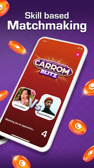 Скачать Carrom Blitz: Win Rewards [MOD: безлимитные награды и монеты] на телефон — скриншот 2