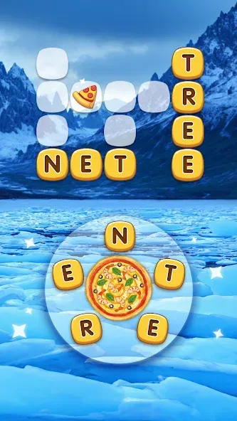 Word Pizza - Word Games [MOD: безлимитные подсказки и монеты] (Бесплатно / APK) — скриншот 2