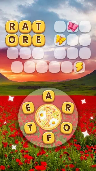 Word Pizza - Word Games [MOD: безлимитные подсказки и монеты] (Бесплатно / APK) — скриншот 3
