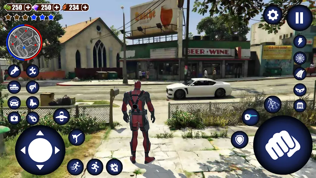 Miami Rope Hero Spider Game [MOD: безлимитные деньги и оружие] последняя версия — скриншот 1