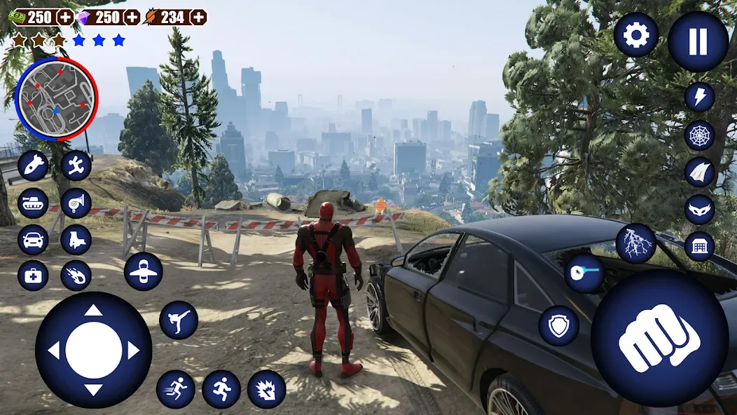 Miami Rope Hero Spider Game [MOD: безлимитные деньги и оружие] последняя версия — скриншот 3