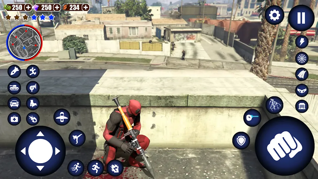 Miami Rope Hero Spider Game [MOD: безлимитные деньги и оружие] последняя версия — скриншот 4