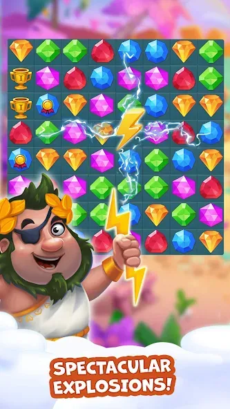Скачать Pirate Treasures: Jewel & Gems [MOD: безлимитные монеты и жизни] на телефон — скриншот 3