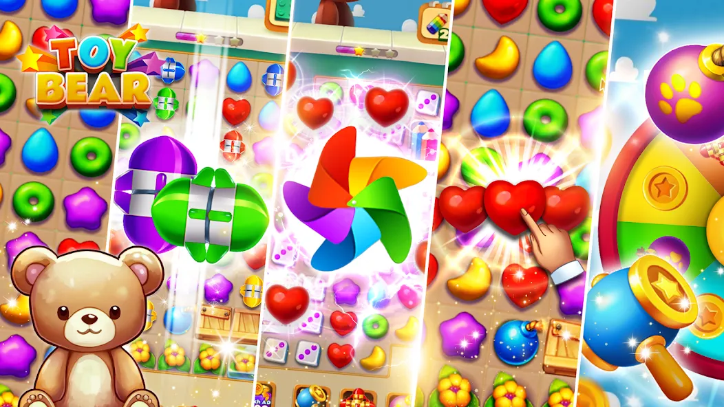 Toy Bear Sweet POP: Match 3 [MOD: много монет и жизней] (Бесплатно / APK) — скриншот 4