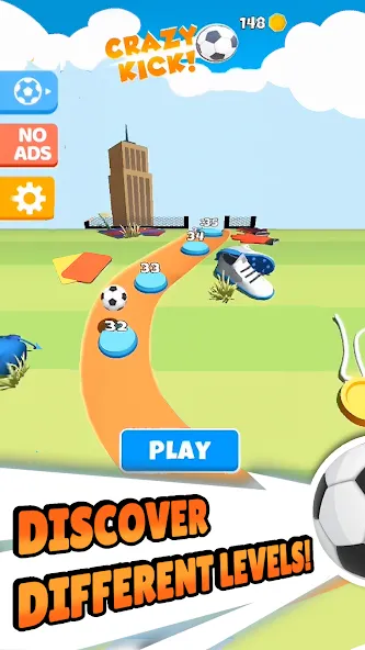 Crazy Kick! Fun Football game [MOD: безлимитные деньги и все голы] на Андроид — скриншот 5